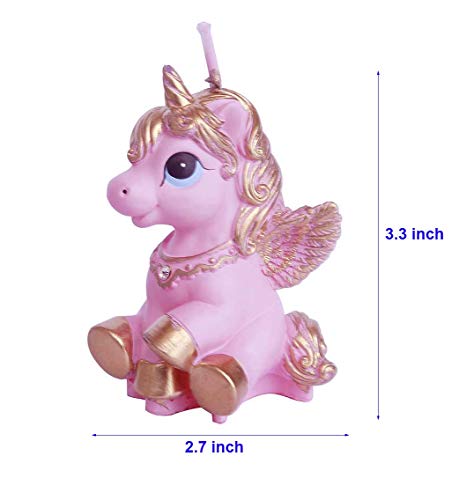 e-meoly Creative Cartoon Pegasus caballo volador cumpleaños velas Unicorn encantador regalos fiesta velas velas sin humo para fiestas Favor de recuerdo de suministros y boda Favor