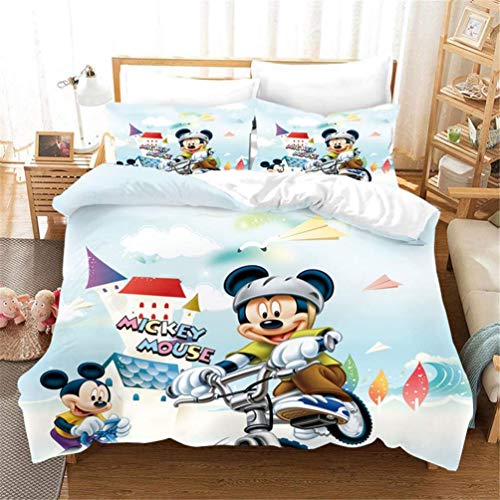 EA-SDN Disney Mickey Mouse - Ropa de Cama para bebé (135 x 200 cm)- Funda Nórdica de 3 Piezas para Cama 90, Multicolor (A15,135 x 200 cm)