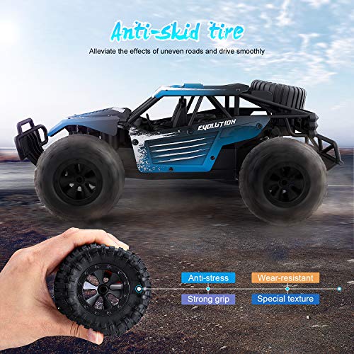 EACHINE EC16 Coche Control Remoto para Niños Adultos 45 Minutos 1/16 RC Coches Off Road Truck 2WD Alta Velocidad 20km/h 2.4Ghz Todo terreno impermeable Juguetes Regalos para Niños Adultos (2 baterías)