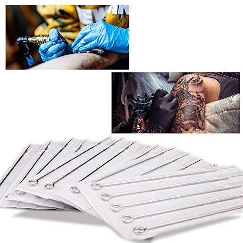 Ealicere Agujas de tatuaje- Agujas desechables de pistolas de tatuaje Agujas de tatuaje estériles para la máquina de tatuaje Kit de tatuaje y suministros de tatuaje