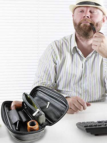 earlyad Bolsa De Cuero para Pipa, Embrague De Bolsa De Tubos De Cuero De PU Suave, Estuche Portátil para Pipa De Fumar Hierba, Bolsa De Pipa, Accesorios De Pipa Negro/Marrón Sale 2019