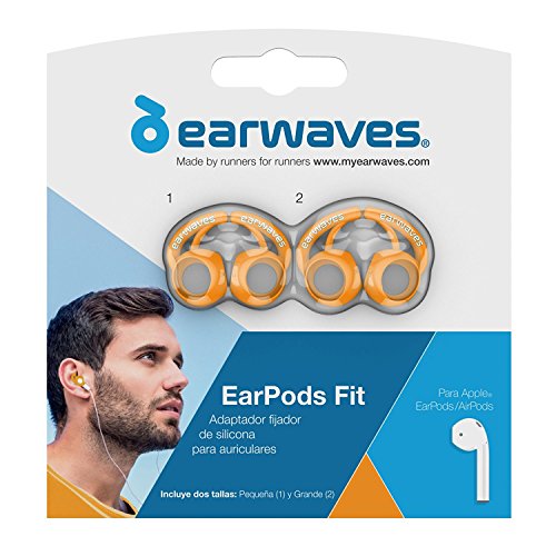 Earwaves ® - Accesorio fijador Compatible con Auriculares Apple AirPods & Apple EarPods. Compatible con Auriculares iPhone X, iPhone 8, iPhone 7, etc. Incluye 2 Tallas.