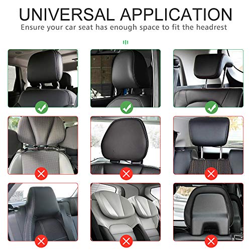EASY EAGLE Reposacabezas Coche, Apoyacabezas Lateral para Asiento de Coche, Reposa Cabezas para Niños Adultos, Negro (Talla L, Costuras Rojas)