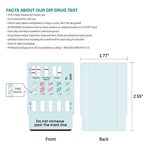 Easy@Home 5 x Test de Multidrogas Orina, Detecta Cocaína (COC), Marihuana (THC), Opio (Opi 2000), Anfetamina (AMP), Metanfetamina (MET/mAMP)-Pruebas de Multidrogas para la detección de 5 Drogas