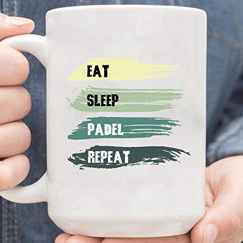 Eat Sleep Padel Repeat Vintage Retro Taza De Café