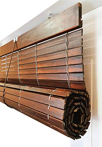 EB ESTORES BARATOS Persiana Alicantina Exterior/Persiana de Madera Exterior Enrollable. Contactaremos para su Ajuste sin Cargo. Medida Ancho X Alto Color: Nogal. Medidas: 92cm x 80cm