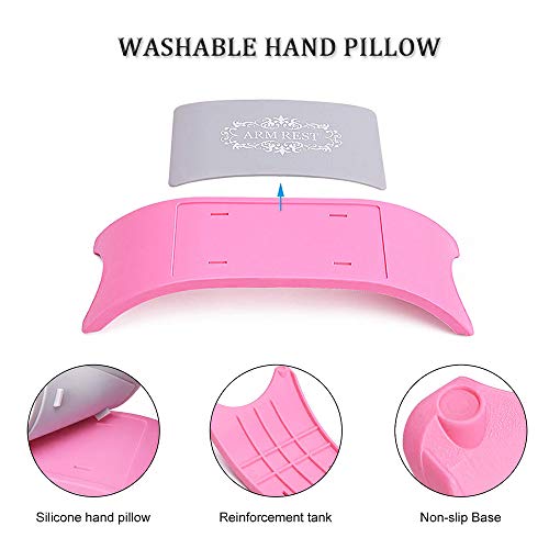 EBANKU - Juego de alfombrillas de manicura para manicura, diseño de uñas de diamante brillante, plegable y almohada de silicona, lavable para fotos de uñas