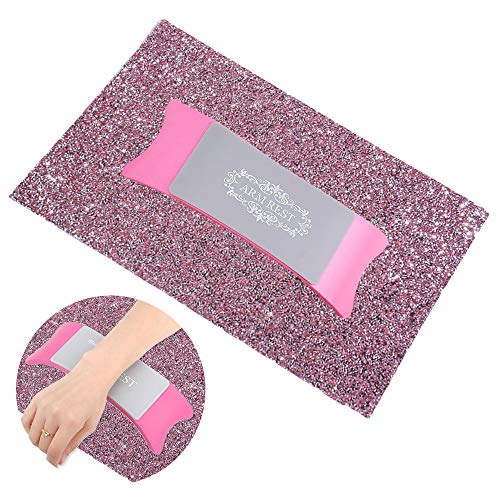 EBANKU - Juego de alfombrillas de manicura para manicura, diseño de uñas de diamante brillante, plegable y almohada de silicona, lavable para fotos de uñas