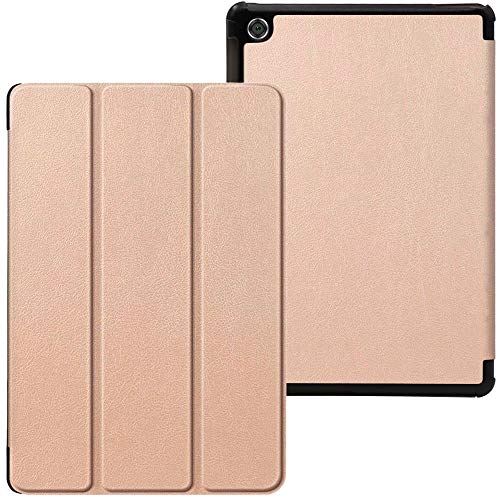 ebestStar - Funda Compatible con Huawei MediaPad M5 Lite 10.1 Carcasa Cuero PU y Silicona, Smart Cover Reposo Automático, Dorado +Cristal Templado [M5 Lite 10.1: 243.4 x 162.2 x 7.7mm, 10.1'']