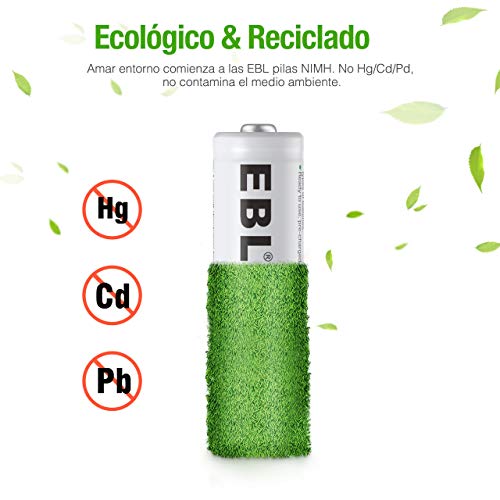 EBL 2800mAh AA de Alta Capacidad Ni-MH Pilas Recargables para los Equipos Domésticos - 4 Piezas