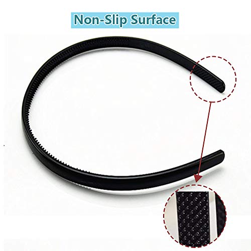 ECANGO 15PCS Unisex Metal Diadema Elástica Spring Wave Hair Hoop Bandas Negro Para Hombres Mujeres, Deportes En Forma De Onda Headwear No Slip Accesorios Para El Cabello