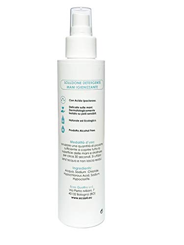 ECASAN® Manos - Detergente higienizante a base de ácido hipocloroso. Higieniza en profundidad sin resecar la piel. Hidratante, calmante, biocompatible e hipoalergénico, dermatológicamente probado.