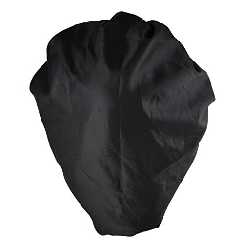 ecmqs sueño Super Jumbo noche & día gorra – negro satén en tela elástica algodón maintient les Cabello en plaza Extra Large talla única gorro de sueño confortable material suave