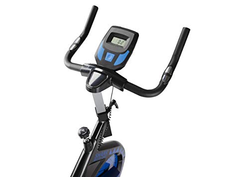 ECO-DE Bicicleta Spinning Shark. Uso semiprofesional con pulsómetro, Pantalla LCD y Resistencia Variable. Estabilizadores. Completamente Regulable.Rueda de inercia de 20kgrs