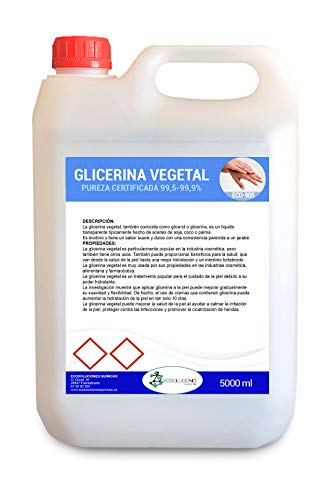 Ecosoluciones Químicas ECO-905 | 5 litros | Glicerina Vegetal Líquida (glicerol). Grado farmacéutico 99,5%