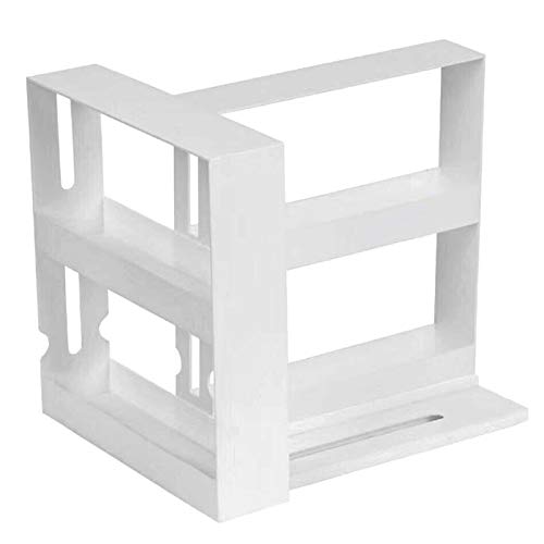 ECOSWAY - Estante de almacenamiento de especias multifunción de 2 niveles, se adapta a hasta 20 tarros de especias, condimento de especias, estante giratorio para cocina, hogar