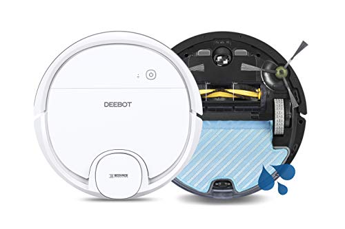 Ecovacs Deebot OZMO 900 - Robot Aspirador 4 en 1: barre, aspira, pasa mopa y friega, mapeo inteligente láser, compatible con Alexa, App, Wifi, reanuda limpieza tras recarga, reporte por voz, blanco