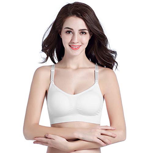 Ecroon Sujetador de Lactancia Maternidad Sujetadores sin Costuras con Almohadillas de prevención de derrames Removibles (3/2Pcs)