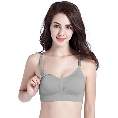 Ecroon Sujetador de Lactancia Maternidad Sujetadores sin Costuras con Almohadillas de prevención de derrames Removibles (3/2Pcs)