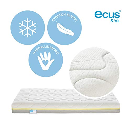 Ecus Kids, El colchón de cuna Oxsi Visco Plus efecto antiasfixia y viscoelástica ergonómica - Doble cara, una para verano y otra para invierno ayudar a prevenir la plagiocefalia - Colchón cuna 140x70