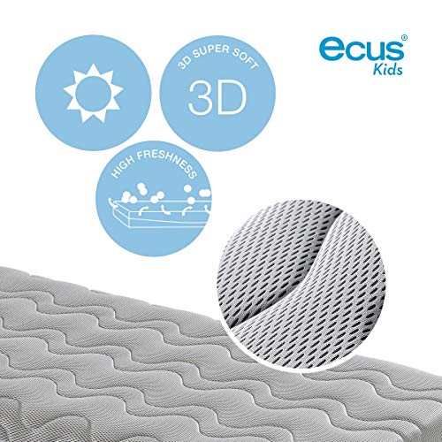 Ecus Kids, El colchón de cuna Oxsi Visco Plus efecto antiasfixia y viscoelástica ergonómica - Doble cara, una para verano y otra para invierno ayudar a prevenir la plagiocefalia - Colchón cuna 140x70