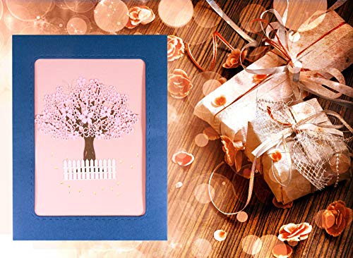 EDATOFLY Tarjeta Regalo de 3D Pop-up Regalo, Tarjeta de Felicitación Desplegable con Sobre para Aniversario, San Valentín, Cumpleaños, Tarjeta Boda para Novios, Novias (Cerezo)