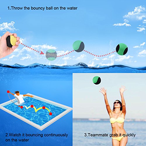 edealing Water Bouncing Ball para Pool & Sea - Divertido Juego de Deportes acuáticos para Familiares y Amigos - Anti-Cracking Soft and Strong Bounce - 2.17 Inch (Verde)