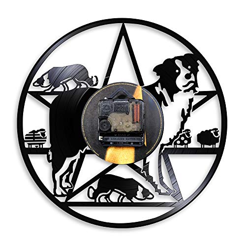 Edge Collie Dog Reloj de pared Edge Collie Training Club Herding Dog Raza Vinilo Decoración de pared Reloj de pared Regalo para amantes de los perros