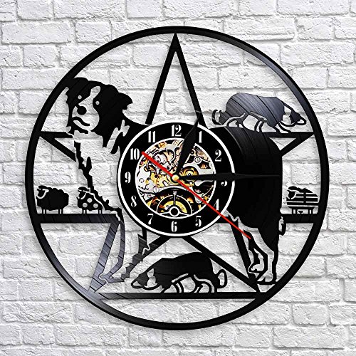 Edge Collie Dog Reloj de pared Edge Collie Training Club Herding Dog Raza Vinilo Decoración de pared Reloj de pared Regalo para amantes de los perros