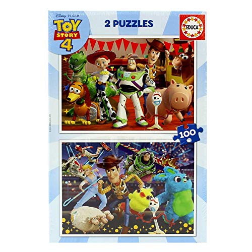 Educa Borrás 2 puzzles infantiles, 100 piezas, Toy Story 4, a partir de 72 meses, color variado, 2 X 100 (18107) , color/modelo surtido