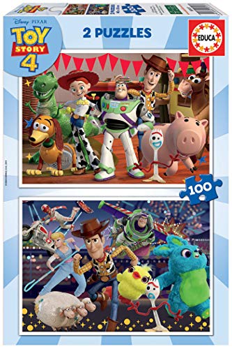 Educa Borrás 2 puzzles infantiles, 100 piezas, Toy Story 4, a partir de 72 meses, color variado, 2 X 100 (18107) , color/modelo surtido