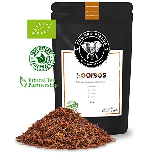 Edward Fields - Rooibos Orgánico de alta calidad. Cantidad: 100g. Formato: Granel. Origen: Sudáfrica. Detox, antioxidante.