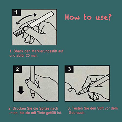 eeQiu rotuladores acrílicos rotuladores, juego de marcadores de pintura acrílica resistente al agua de 0.7 mm no tóxico, para pintar piedras, vidrio, lienzo, tazas, madera y huevo. 12 colores