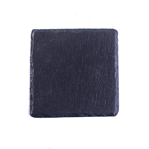 eGenuss SP1010-8 Set de 8 Platos Cuadrados en Pizarra – portavasos y Mesa – 10 cm x 10 cms