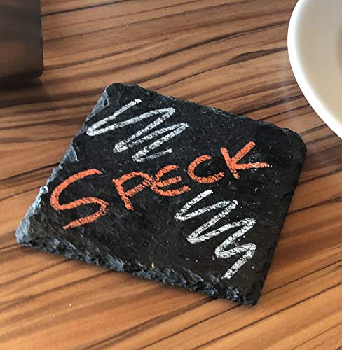 eGenuss SP1010-8 Set de 8 Platos Cuadrados en Pizarra – portavasos y Mesa – 10 cm x 10 cms