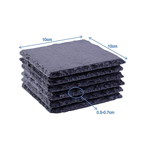 eGenuss SP1010-8 Set de 8 Platos Cuadrados en Pizarra – portavasos y Mesa – 10 cm x 10 cms