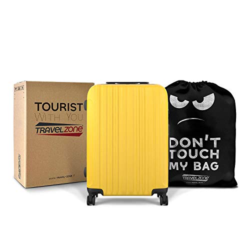 Eglemtek ABS Maleta Equipaje de Mano Cabina rígida Ligera con 4 Ruedas, 55cm,Trolley cáscara Dura, Amarillo