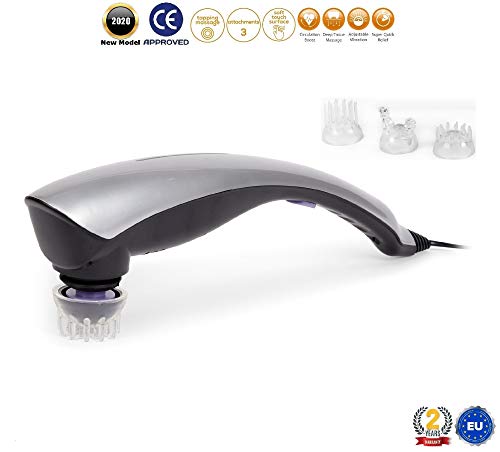 EGO® Masajeador corporal de vibración (modelo 2020) - Masaje vibrador de shiatsu, anticelulitis, reflexología y acupresión - Vibromasajeador eléctrico, portátil - Garantía 2 Años