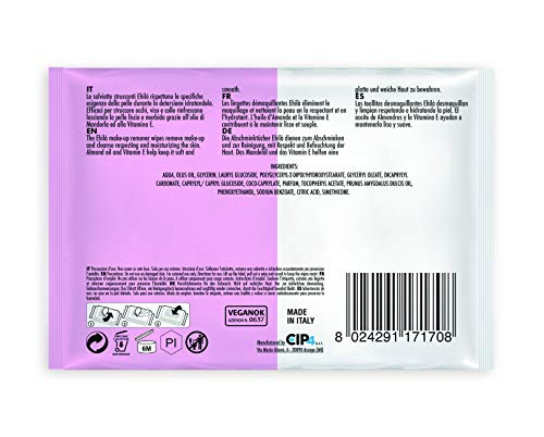 Ehilà - Toallitas Desmaquillantes con Aceites Emolientes y Vitamina E - Caja de 12 paquetes (Total 300 Toallitas)