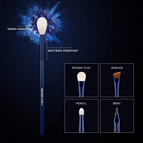 EIGSHOW conjuntos de sombra de ojos cepillo, 11pcs esenciales vegan pinceles de maquillaje sets, artesanía de calidad de los ojos de pinceles de maquillaje incluye la mezcla de cepillo, brocha