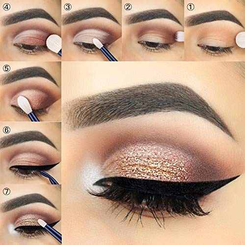 EIGSHOW conjuntos de sombra de ojos cepillo, 11pcs esenciales vegan pinceles de maquillaje sets, artesanía de calidad de los ojos de pinceles de maquillaje incluye la mezcla de cepillo, brocha