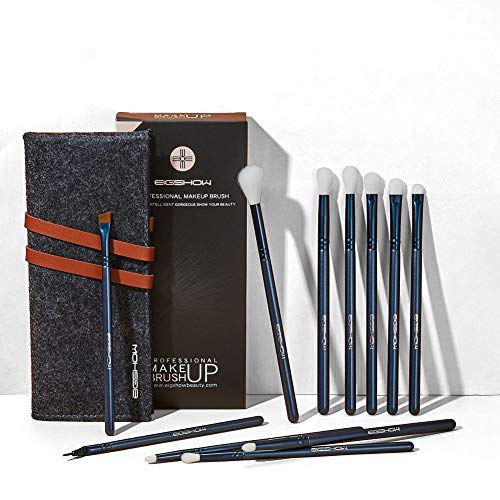 EIGSHOW conjuntos de sombra de ojos cepillo, 11pcs esenciales vegan pinceles de maquillaje sets, artesanía de calidad de los ojos de pinceles de maquillaje incluye la mezcla de cepillo, brocha