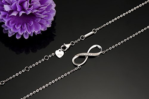 E.INFINITY Colgante con el Símbolo de Infinito para Mujer, Joya de Plata Esterlina 925 con Forma de Corazón Chapado en Oro