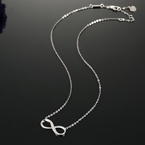 E.INFINITY Colgante con el Símbolo de Infinito para Mujer, Joya de Plata Esterlina 925 con Forma de Corazón Chapado en Oro