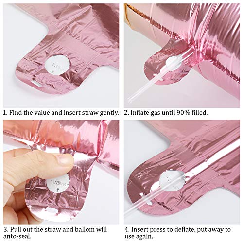 EKKONG 1 año Cumpleaños Decoracion,1er Cumpleaños Globos de Papel de Aluminio Decoracion Cumpleaños Bebe Niño y Niña,para Fiesta de Cumpleaños, Graduación, Aniversario