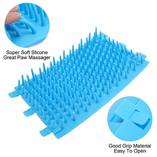 EKKONG Limpiador de Huellas de Perro, Lavadora de pies de Perro, Mascota portátil Limpiador con Toalla para Limpiar Pies Sucios de Mascotas (Azul)