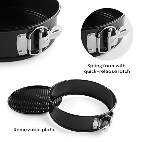 EKKONG Moldes Para Pasteles, Redondo Spring Forma Set, Molde de Horno Antiadherente, 250°Resistente al Calor, 3 Piezas, diámetro 11/18.5/23 cm