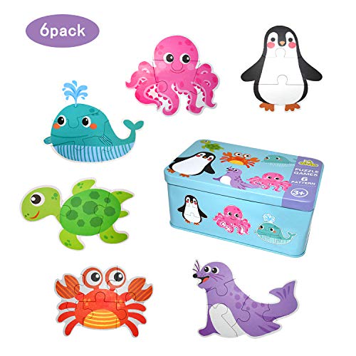 EKKONG Puzzles de Madera ,Animales Rompecabezas ,Juguetes Bebes, Puzzles de Madera Educativos para Bebé, Juguetes niños 1 año 2 3 4 5 6 años