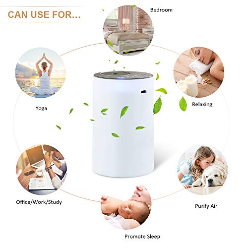 El aceite esencial recargable del USB que nebuliza el difusor, vaporizador del aroma ninguÌ n calor, ninguna agua para la sala de estar, dormitorio, coche (color blanco)