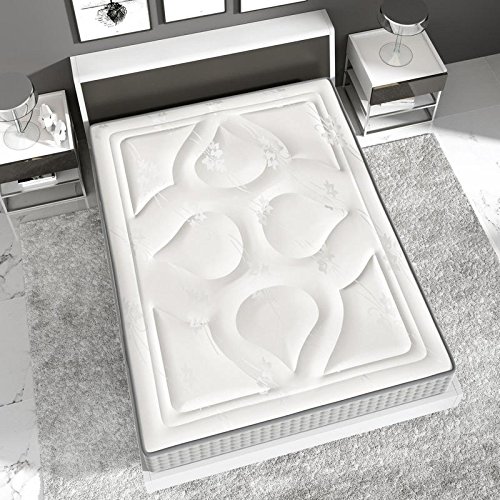 El Almacen del Colchon - Colchón viscografeno Modelo Royal Imperial, 135 x 200 x 30, Máxima Adaptabilidad - Todas Las Medidas, Gris y Blanco